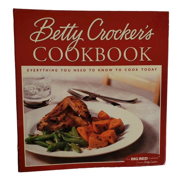 VTG Betty Crocker Cookbook Recipes 5 Ring Big Red Hardcover Divider Tabs 2001 - Picture 1 of 8
